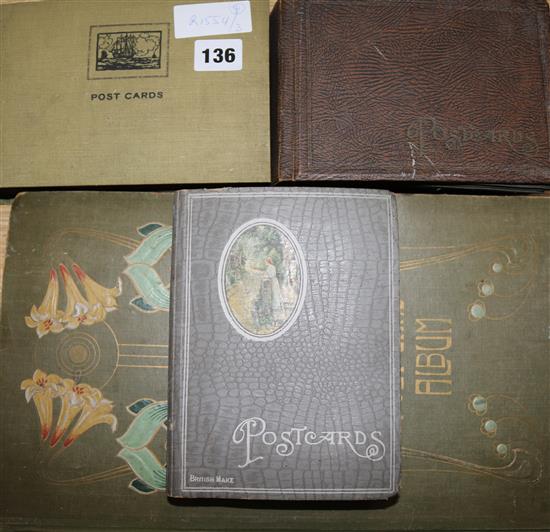 Four postcard albums